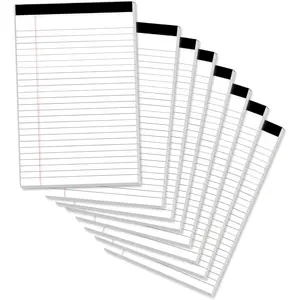 Legal Pads 5 x 8 Inch Notepad, 8 Pack Note Pads College Ruled Perforated Memo Pad for Work Study Daily Note Taking List, Lined Writing Pads Memo Refills Notepads for Office  School, 30 Sheet/Pad
