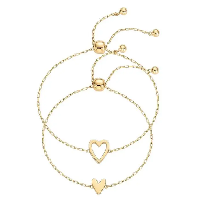 Women's Dainty Link Jewelry with Sweetheart Charm, Metal Coating and Adjustable Size, Female Accessory Safe for Sensitive Skin, Daily Wear, Modern, Birthday, Link Bracelet, Bracelet, Chain, Elegant, Hypoallergenic Chain, Safe & Hypoallergenic, Gold