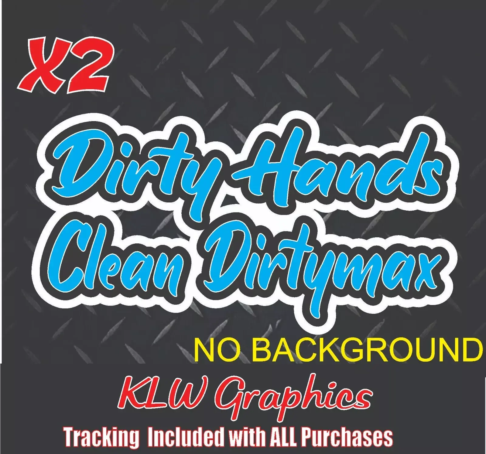 Dirtymax Duramax Dirty Hands Clean Light Blue Black White Full Color Decal Sticker Turbo Diesel Truck Crew Cab 6.6