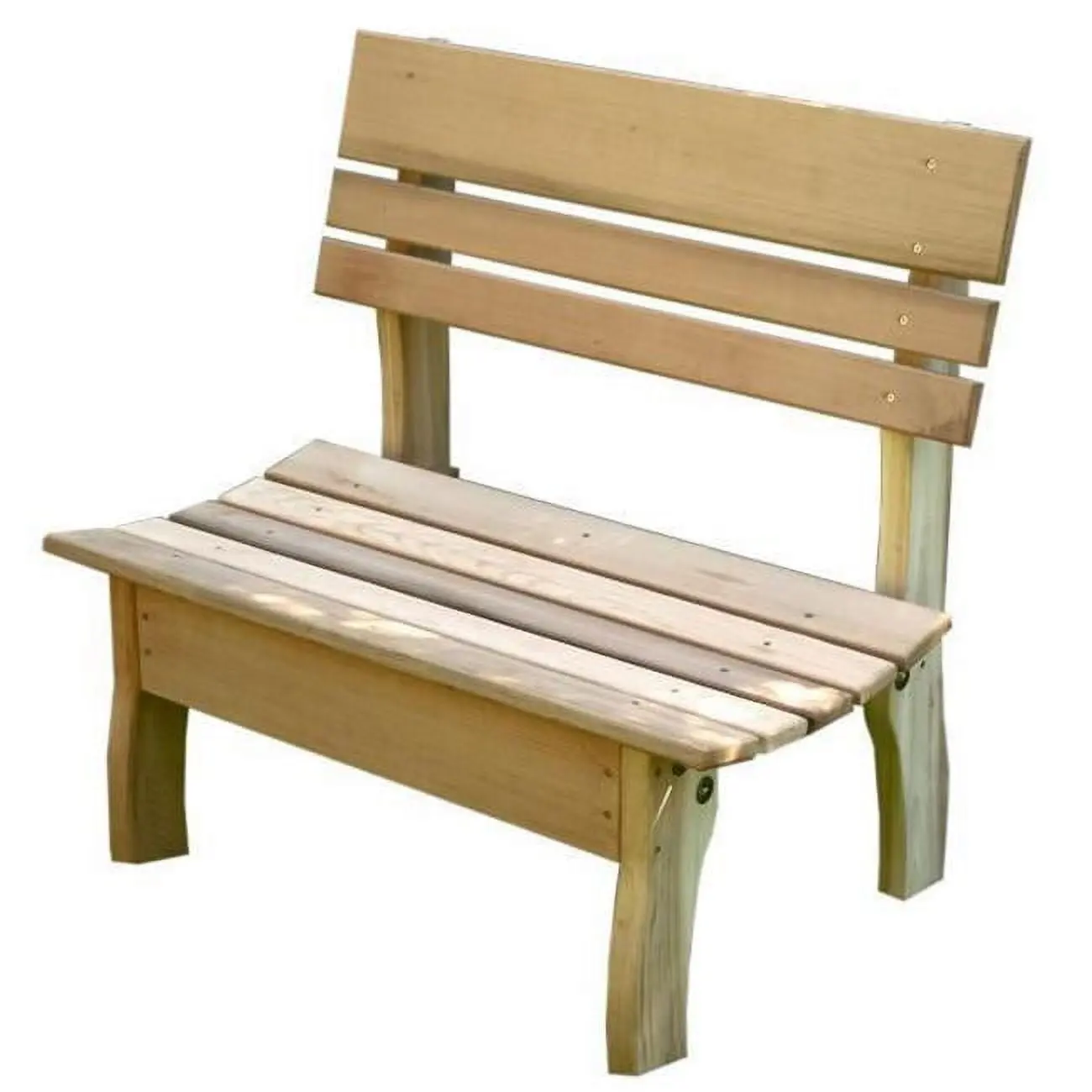 32 in. Red Cedar Single-Seat Chickadee Back Indoor Bench, Arm-Free, for Indoor Use