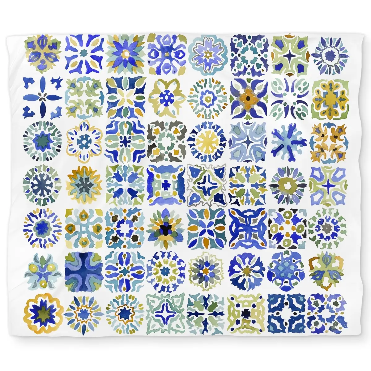 360 stand King Size Watercolor Moroccan Tile Duvet Cover Bedding Set - Soft Microfiber Face Fabric, Bohemian Look, Bed Accessories, Bedroom Decor Ideas, Bed Set