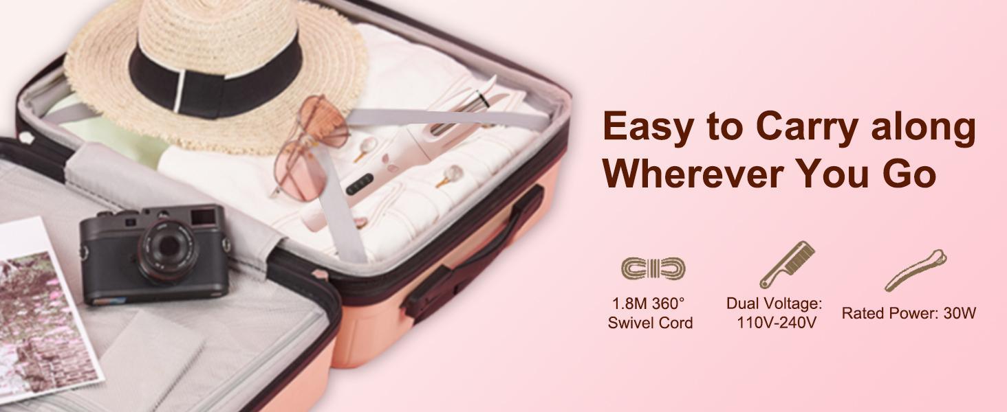 Fully automatic hair curling rod lazy hair curling tool electric rotating hair curler for large curls without damaging the hair. Professional hair styling tool, household hair styling tool.