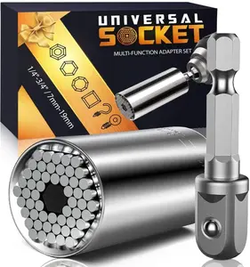Socket Tool Set with Power Drill Adapter & Grip Set – Father’s Day Gift for Men (Dad, Husband, Grandpa) from Daughter, Son, Wife