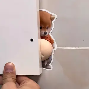 Soft Gel Anti-Collision Pad, Door Sticker Protection, Cute Dog Belly Design, Home Appliance Back Wall Protector