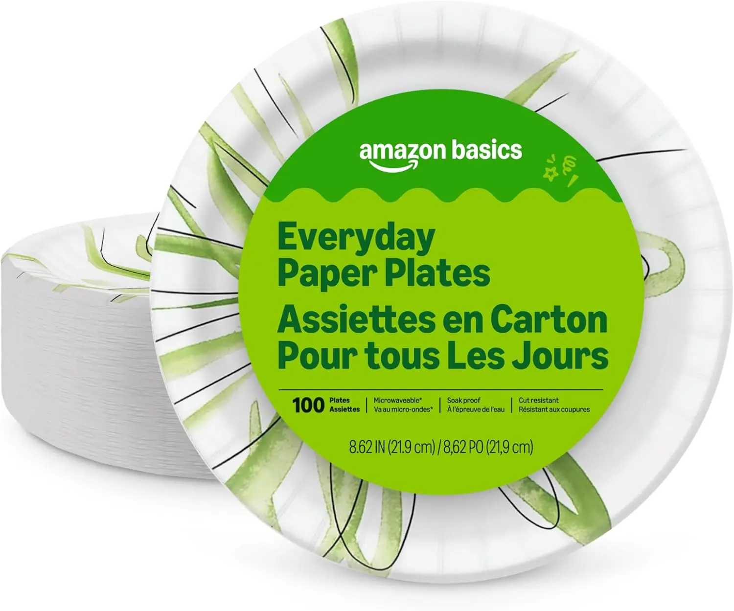 Amazon Basics Uncoated Everyday Disposable Paper Plates, 100 Count Amazon Basics Uncoated Everyday Disposable Paper Plates, 100 Count
