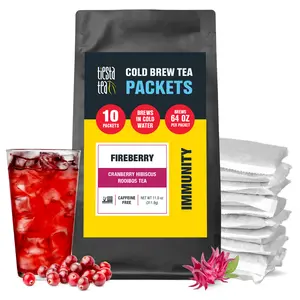 Tiesta Tea - Fireberry Cold Brew Tea - Cranberry Hibiscus Rooibos Tea - Premium Loose Leaf Tea Blend - Non Caffeinated Iced Tea - Cold Brew Tea Packets - Brews 64 oz of Pitcher Per Bag (Pack of 10)