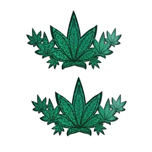 Glitter Pot Leaves Full Breast Nipple Pasties