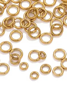 50pcs Stainless Steel Closed Loop Connectors, Multi-Size DIY Jewelry Accessories, Handmade Craft Supplies for All Seasons