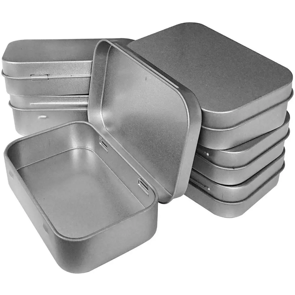 10-piece metal hinge tin box container mini portable small durable storage container kit Organiser Dustproof storage box