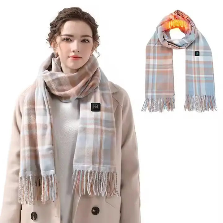 Heating Scarf Fashion Plaid Long Size Warm Heating Intelligent Constant Temperature Electric Heating Neck Warmer Body Warmer