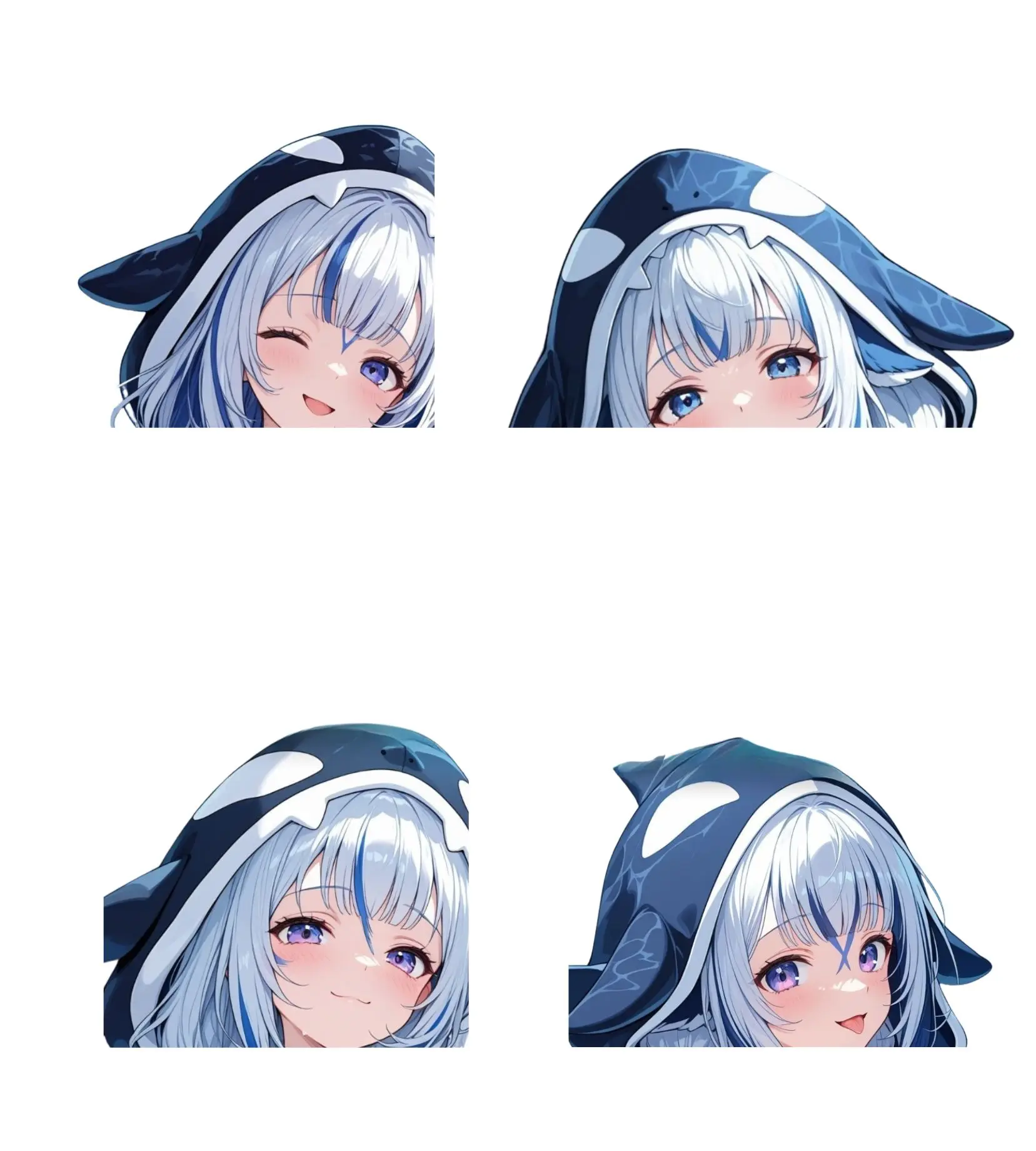 Orca Ocean VTuber Anime Girl Sticker – Vinyl Decal for Car Laptop Water Bottle – Durable Art Sticker for Adult Collectors