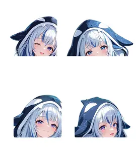 Orca Ocean VTuber Anime Girl Sticker – Vinyl Decal for Car Laptop Water Bottle – Durable Art Sticker for Adult Collectors