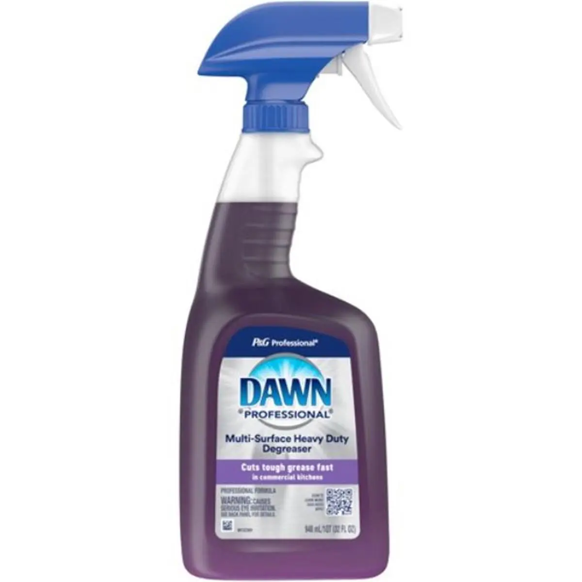 Procter & Gamble Dawn Pro Heavy-Duty Degreaser Spray (PGC02371), 32 fl oz Ready-To-Use Blue, Cleans Tough Greasy Buildup, No Phosphates, Safe for Food-Contact Surfaces & Employee Safety, Excellent for Car Engine Corral Areas Cleaning