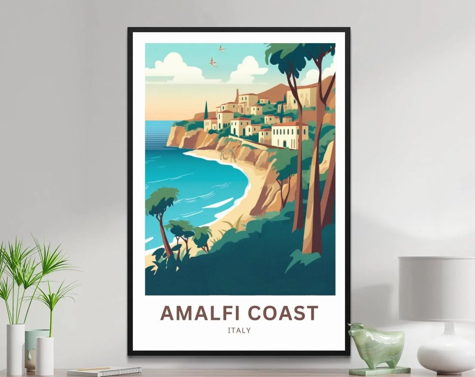 Amalfi Coast Travel Print Italian Poster Wall Art Framed Present Gift The Engagement