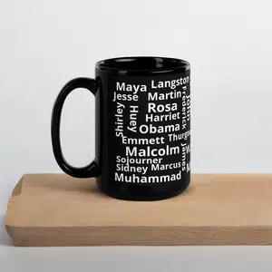 Luv Mugs By Nikki B- 15oz Ceramic Black Glossy "Thank You Ancestors" Mug