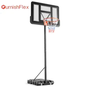 Basketball Hoop Outdoor 4.2-10ft Adjustable Height, Portable Basketball Hoop Goal Court System for Kids/Adults, 44 Inch Shatterproof Backboard