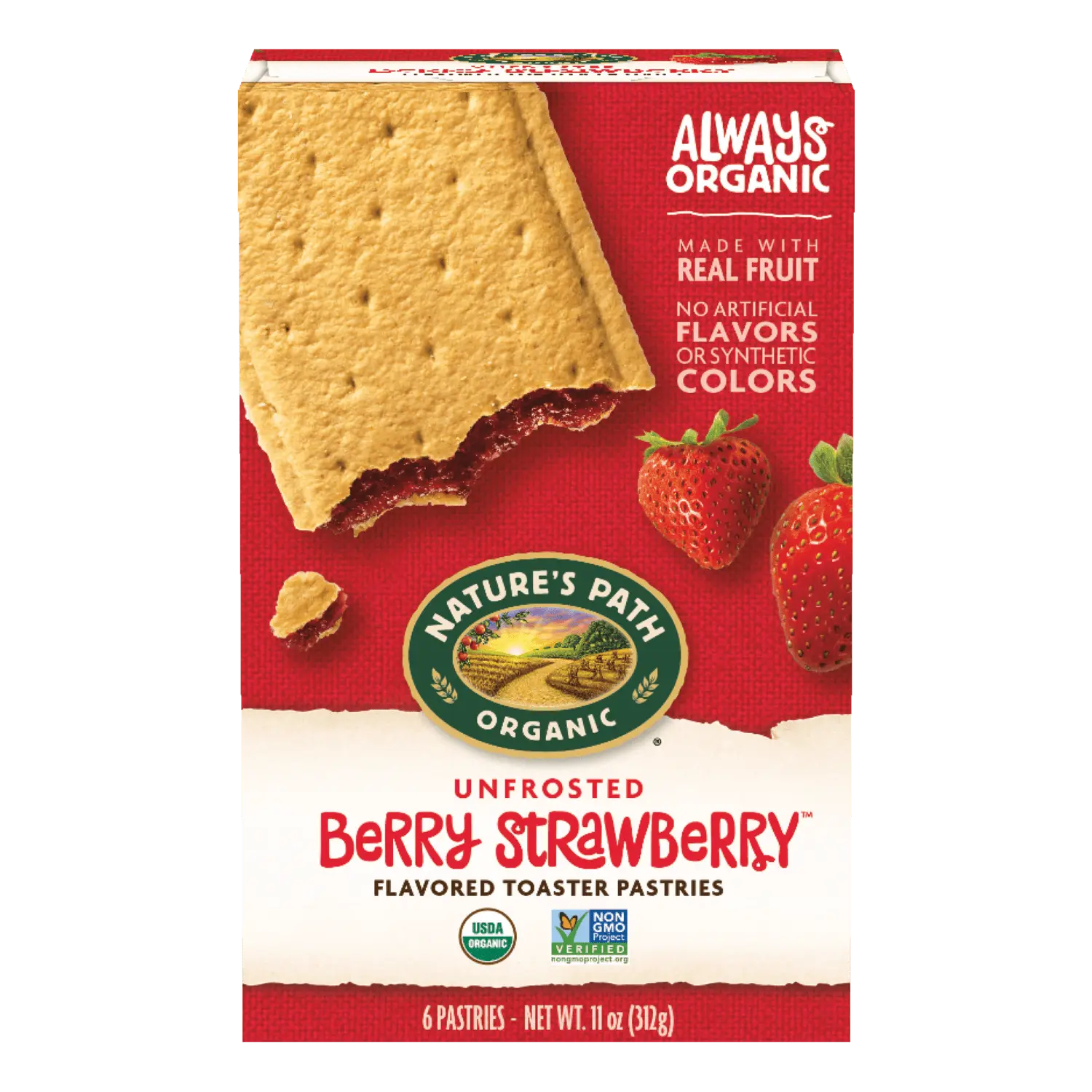 Nature's Path Organic Unfrosted Berry Strawberry Toaster Pastries