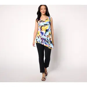 Attitudes by Renee Regular Asymmetrical Tank with Slim Ankle Pant