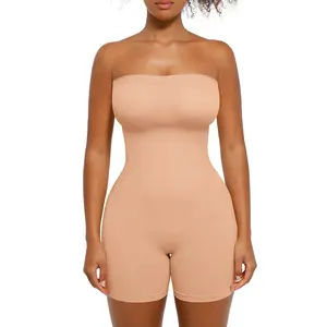 FeelinGirl Strapless Shapewear Bodysuit for Women Seamless Butt Lifter with Removable Straps