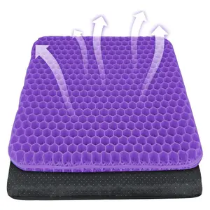 Silicone Cushion Breathable Soft Pad, Dual Layer Thick Gel Seat Pad, Honeycomb Chair Pad, Ergonomic Cooling Office Chair Pad