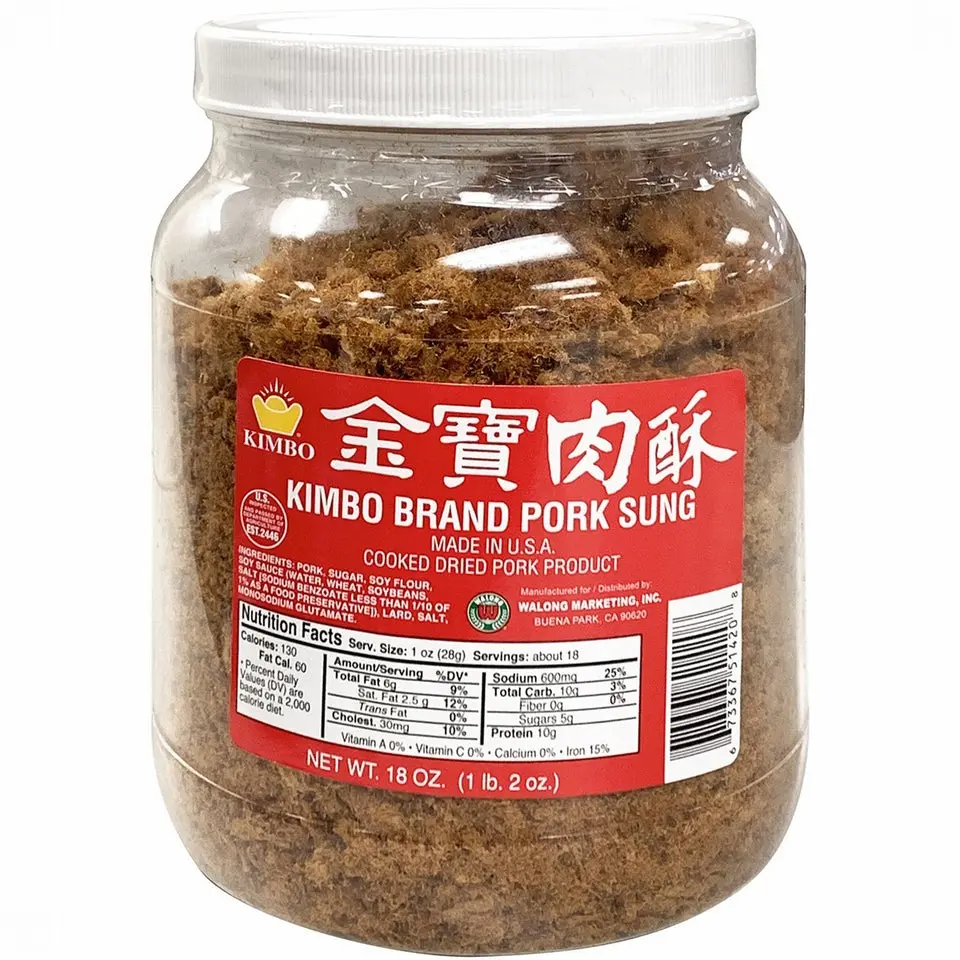 Kimbo 18oz Dried Pork Sung Meat Floss Snack - Savory, Fluffy, Finely Shredded, Rich Umami, Perfectly Seasoned Room-Temp Pantry Food, Ideal for Rice Congee, Toast Kimbo 18oz Dried Pork Sung Meat Floss Snack - Savory, Fluffy, Finely Shredded, Rich Umami, Perfectly Seasoned Room-Temp Pantry Food, Ideal for Rice Congee, Toast