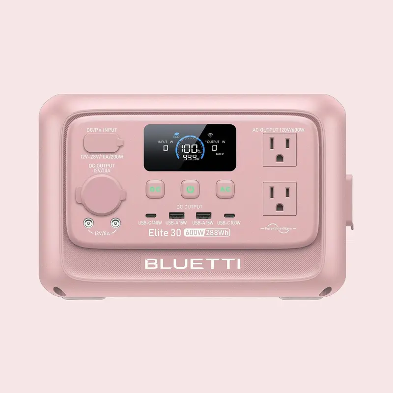 BLUETTI Elite 30 V2 Portable Solar Generator 288Wh Battery 600W AC Output 9 Ports for Camping & Backup Power Station with Smart App & 10ms UPS 1