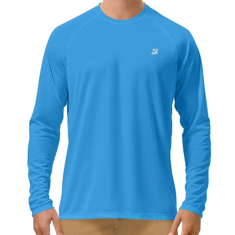 Roadbox Mens UPF 50+ UV Sun Protection Shirts Outdoor Long Sleeve SPF Rash Guard for Fishing Hiking Swimming Running