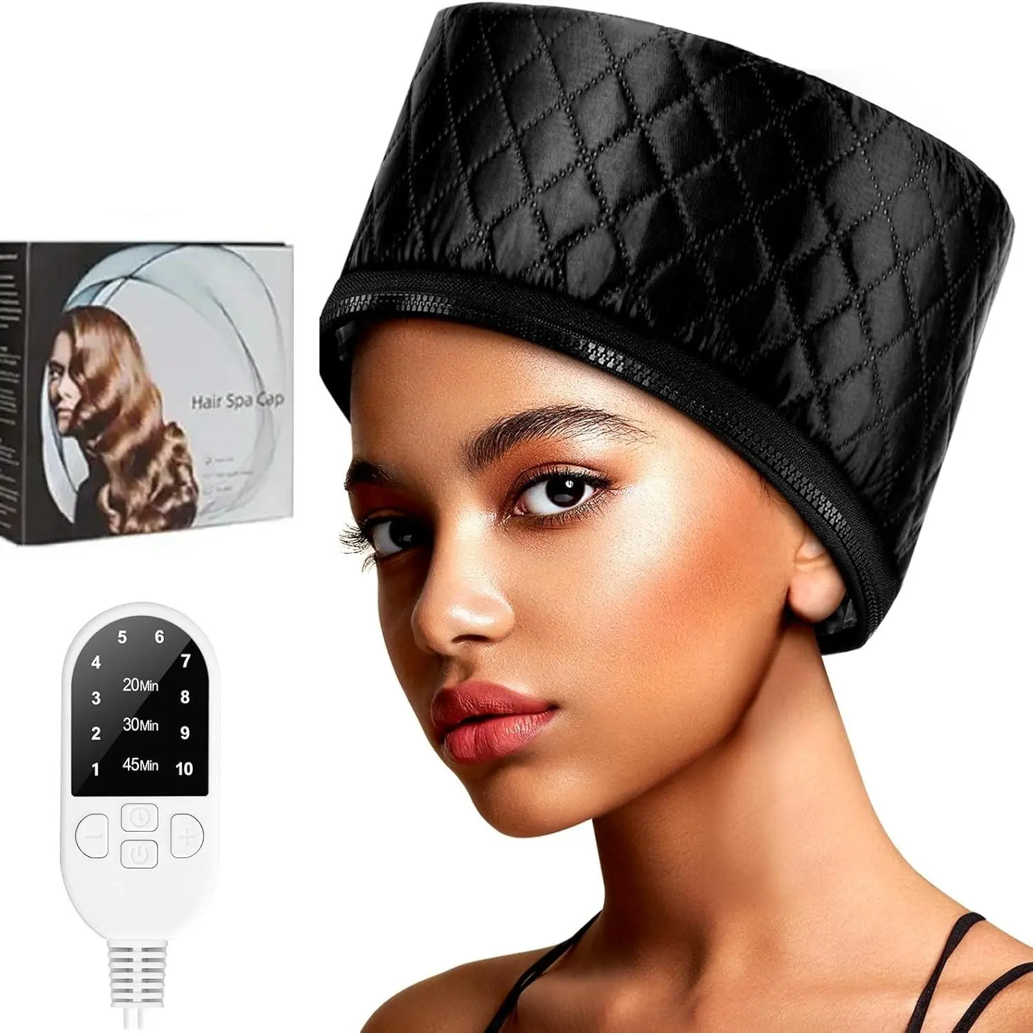 Adjustable Temperature Heating Cap, Us Plug, Hair Care Oil Hat, Home Evaporator for Natural Hair, Fast 10-Level Heat, Best Gift for Girlfriend