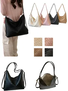 Elegant Retro Large Bag for Women, 2026 New Fashion Soft Leather Tote, High Capacity Commuter Shoulder Bag, PU Material, Multiple Colors Available