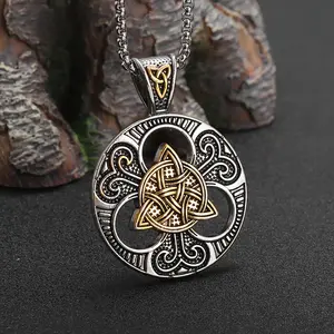 Classic Vintage Irish Knot Celtic Knot Pendant Necklace For Men Women Punk Street Party Jewelry Gifts