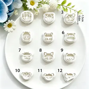 12pcs Animal Face Polymer Clay Cutters, Diy Kit, Reusable Molds with Smooth Edges for Creating Earrings and Jewelry, Ideal for Artistic Crafting, clay mold for mother's day, Easter Clay Mold