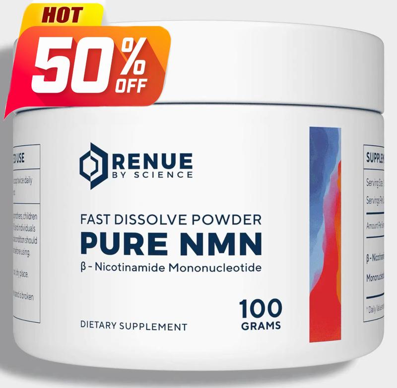 Renue by Science Pure NMN Fast Dissolve Powder 100 Grams Beta Nicotinamide Mononucleotide Dietary Supplement