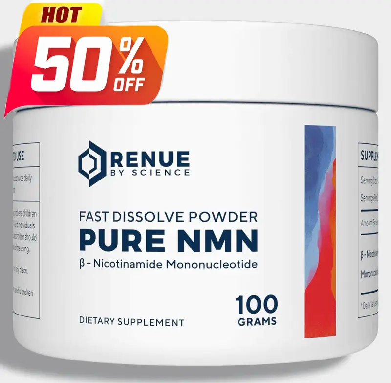 Renue by Science Pure NMN Fast Dissolve Powder 100 Grams Beta Nicotinamide Mononucleotide Dietary Supplement