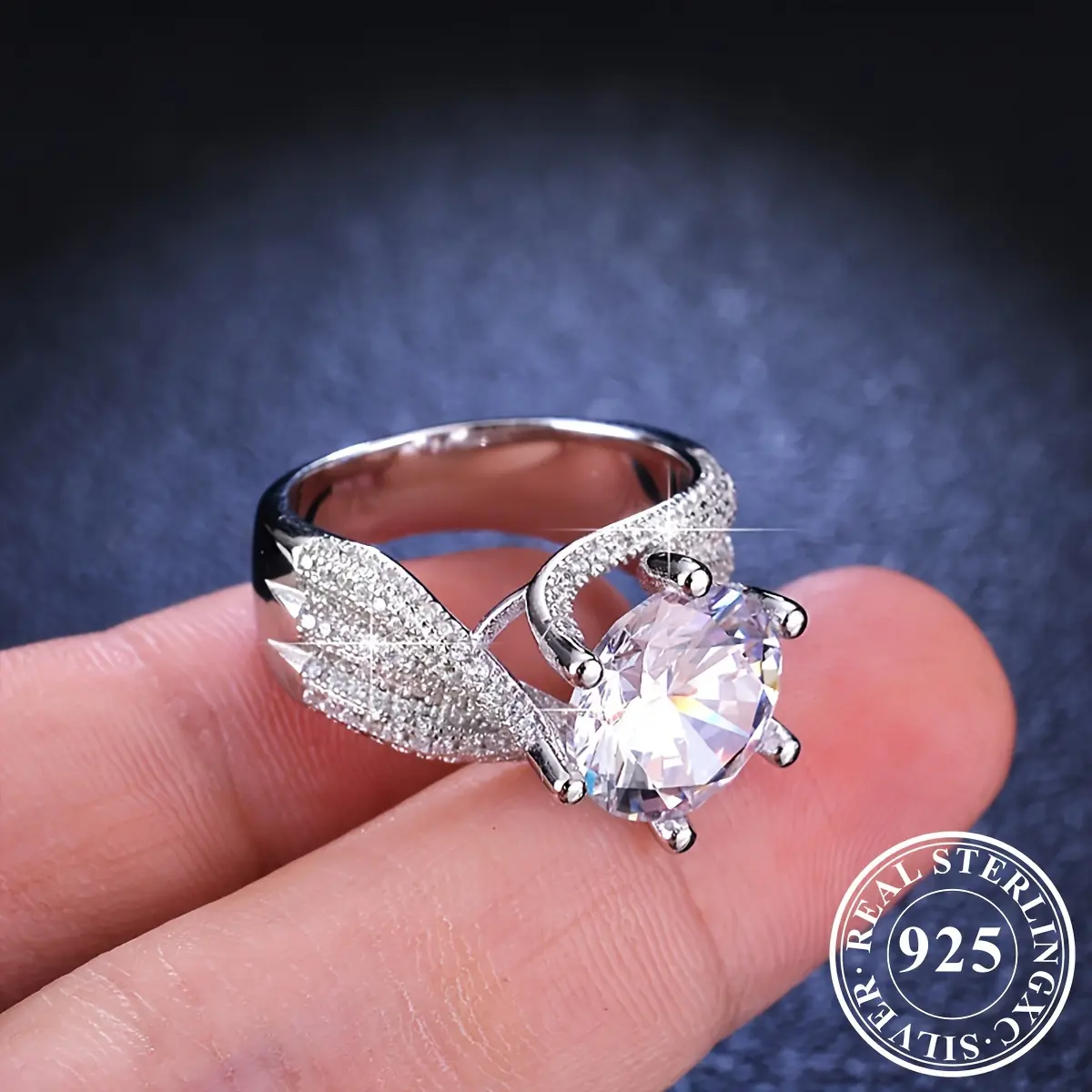 Women's Elegant Engagement Ring - 3 Carat D Color VVS1 Moissanite, 6-Prong Twisted Vine Pave Band, Lab-Created Diamonds Ring, Diamond-Embellished Luxury Bridal Fine Jewelry Anniversary Gift, Vvs1 Moissanite Rings