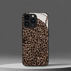 Vintage Shiny Leopard Print Case for iPhone 16 Pro Max, iPhone 15 Pro Max/14/16 Plus/15/13 Pro/12/11/X/XS Max Full Coverage Anti-drop Glass Protective Case High Aesthetic