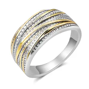 MYTYS Two Tone Intertwined Crossover Statement Ring with Fashion Chunky Band for Women Unique Design Versatile Styling Jewelry Ideal Gift