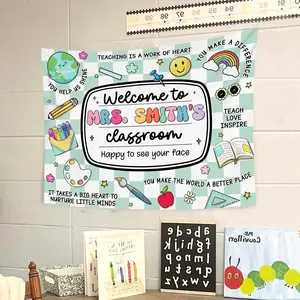Personalized Teacher Classroom Tapestry, Teacher Gifts, Teachers Name Gift Classroom Banner, Teacher Appreciation Gifts, Back to School