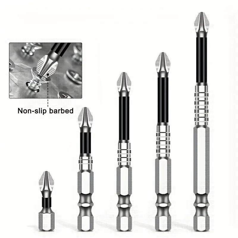 titanium alloy impact 5pcs High-Magnetic Screwdriver Drill Bit,k5 impact resistant non slip bit,Strong Magnetic Durability Screwdriver Drill Bit Set,Anti-Slip Magnetic Electric Screwdriver Set impact-resistant non-slip drill high magnetic screwdriver