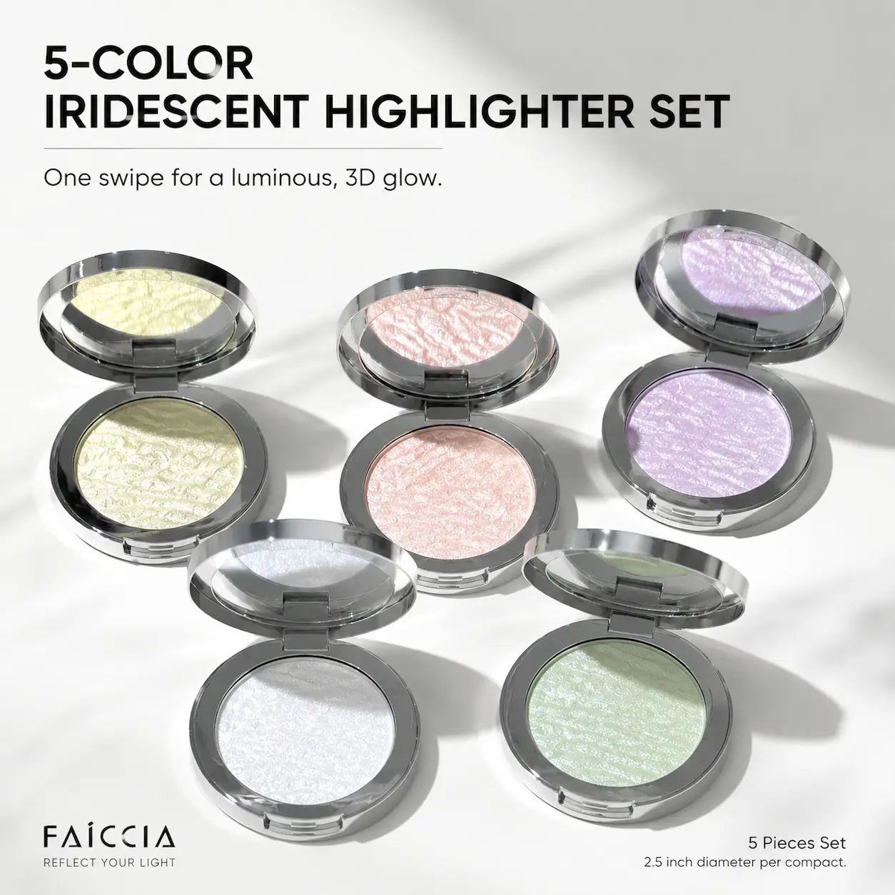 HERORANGE Diamond Flash Cream Highlighter, Long-Lasting Illuminating Makeup for a Natural Glowing Finish, Flawless Face Contour in Rose Gold Compact, Party