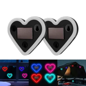 Heart Light LED Decorative Lamp Romantic Atmosphere Lamp Triangular Window Illumination Lamp Adhesive Solar/USB Rechargeable 2-Pack Multicolor Suitable for Home Windows, Bedroom, Shopping Mall Signage, Festival Gifts, Led Lights Car