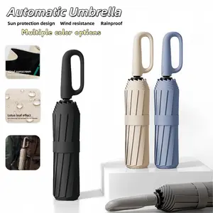 1PC Compact Foldable Portable Umbrella with Hook Handle – Double-Layer Windproof, Multi-Fiber Reinforced Frame, Strong & Durable for Car, Business, Travel – Unisex