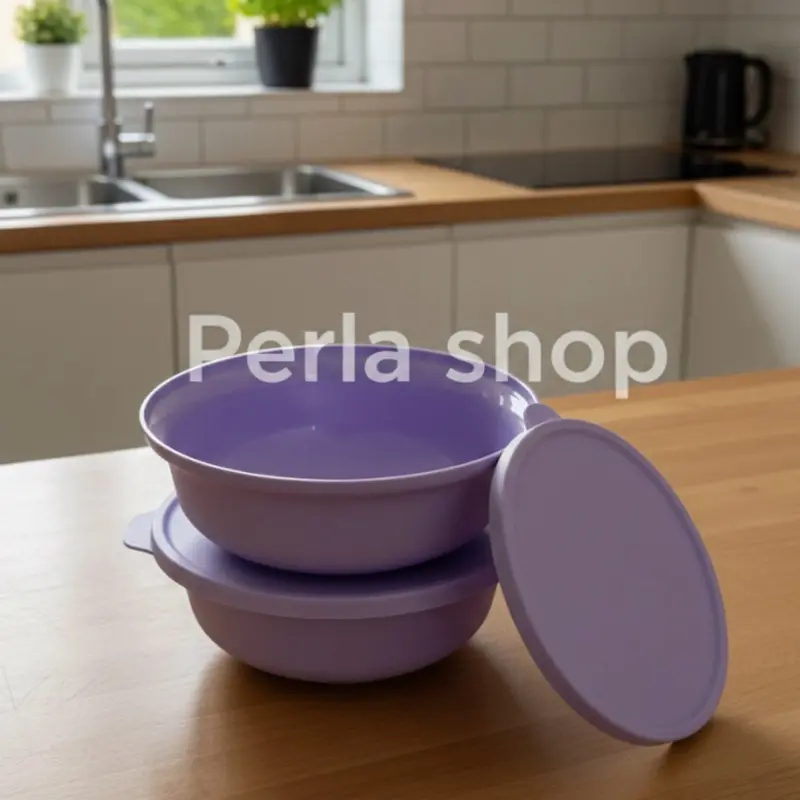 Aloha 4-Cup Round Food-Safe Fruit Salad Bowls Set - Lilac Durable Tableware for Individual Serving, Gifting, Fruit Prep, Meal Prep, Cute Bowls, Dishwasher Safe, Secure Lid