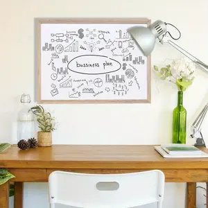 Whiteboard with Pine Frame, Magnetic & Non-Magnetic Surface, Flexible Installation, Ideal for School, Office, Home Use