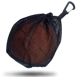 Mesh Ball Bag with Zipper Pocket, Fits All Kinds of Backpacks, Carries Basketball, Football, and Volleyball, Durable Sports Storage Solution