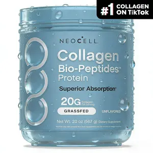 NeoCell Collagen Bio-Peptides Powder 20oz, Grass-Fed Hydrolyzed Collagen Protein Supplement, Advanced Formula with 18 Essential Amino Acids for Skin Hair Nails Joint Health