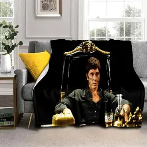 Printing Movie Scarface Tony HD Blanket,Soft Throw Blanket for Home Bedroom Bed Sofa Picnic Travel Office Cover Blanket Kids