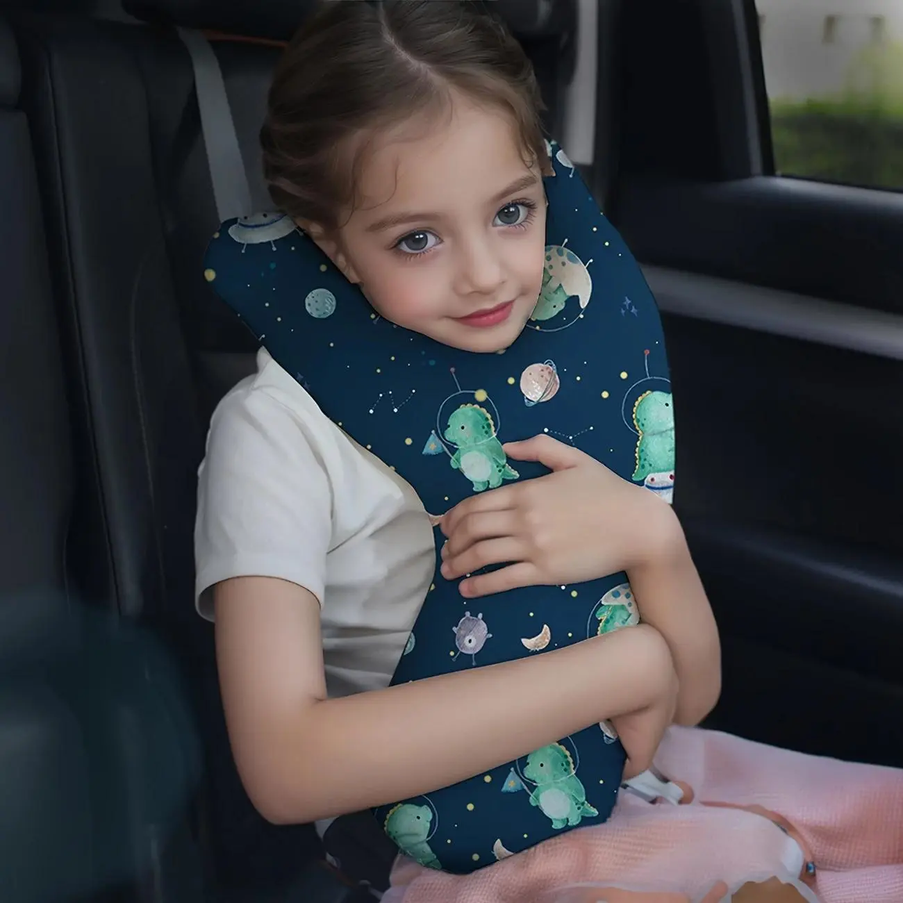 Cartoon Unicorn Design Car Neck Pillow, Adjustable Shoulder Cushion, Creative Neck Pillow for Long Drives, Trains, Planes