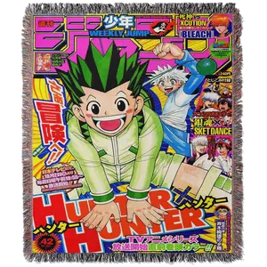 Hunter Custom Woven Blanket Tapestry Featuring Anime Hunter Magazine Cover Design TikTok Viral