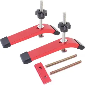 Aluminum T-Track Hold Down Clamp With T Bolts and Slider, 6.3"L x 1.3"W Quick Acting Clamps for Woodworking, MGJ-041R