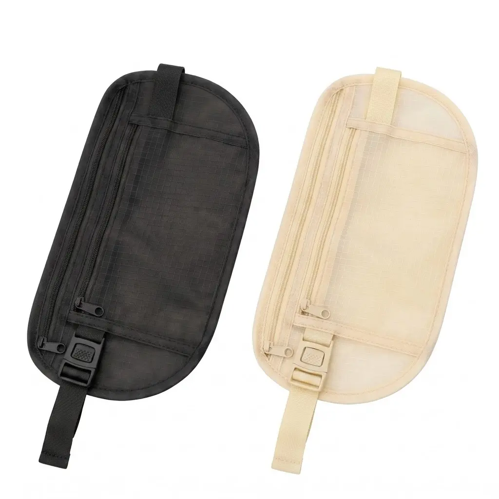 Slim Money Belt for Travel Under Clothes - Ultra Thin Hidden Travel Pouch Anti Theft with RFID Blocking for Women Men